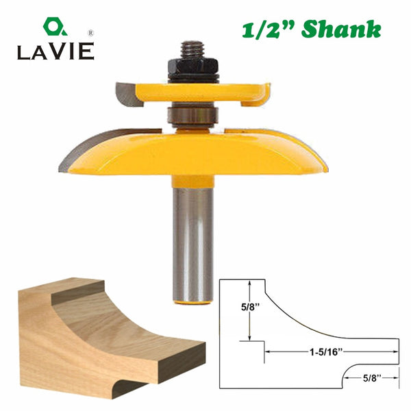 1 Stück 12 mm 1/2 Schaft Raised Panel Router Bit mit Backcutter Cove 3-1/4 Zapfen Bit Holzfräser