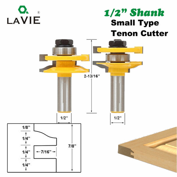 2 stücke 12mm 1/2 Schaft Tür Panel Schrank Zapfen Router Bit Set Fräser Für Holzbearbeitung Cutter Schneiden Holz werkzeuge