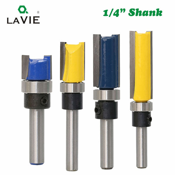 1PC 1/4 Schaft Muster Bit Flush Trim Bit Gerade Bit mit Bering Scharnier Stemmen Router Bit Holz Trimmer Cutter