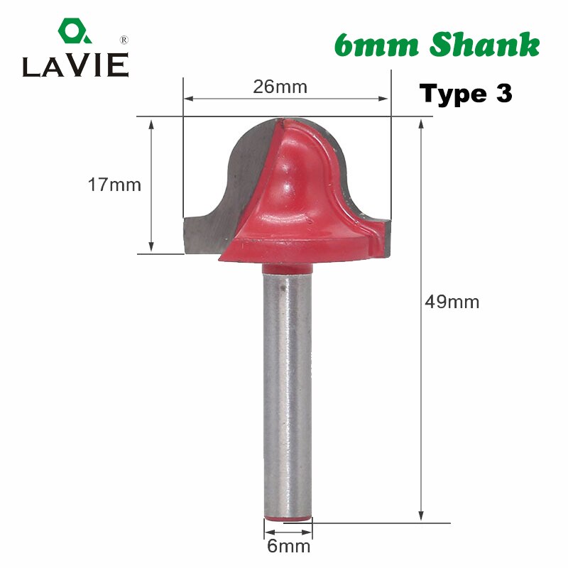 6mm Open End Carving Lace Knife Bit 3D Woodworking Insert Tungsten Carbide CNC Router Bit Wood Cutter MC06004