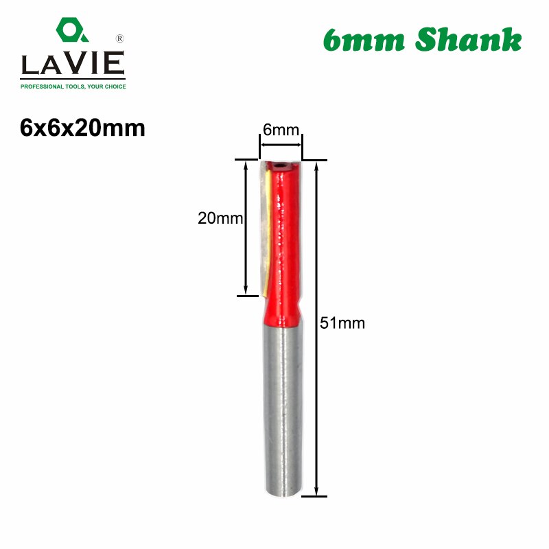 6mm Shank Wood Router Bit Straight T V Flush Trimming Cleaning Round Corner Cove Box Bits Milling Cutter for MC06012