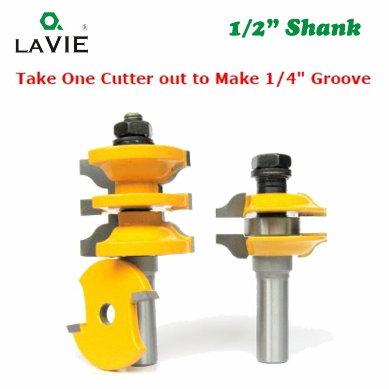 2pcs 12mm 1/2" Shank Entry & Interior Door Ogee Router Bit Matched MIlling Cutter Set for Wood Woodworking Machine