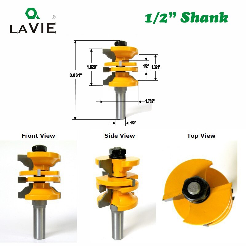 2pcs 12mm 1/2" Shank Entry & Interior Door Ogee Router Bit Matched MIlling Cutter Set for Wood Woodworking Machine