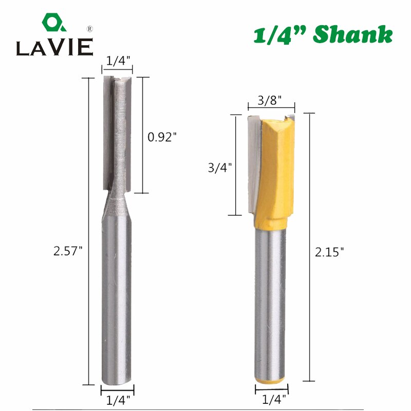 5pcs 1/4 Shank 6.35mm Straight Knife Dado Router Bit Set Trimming Milling Cutter