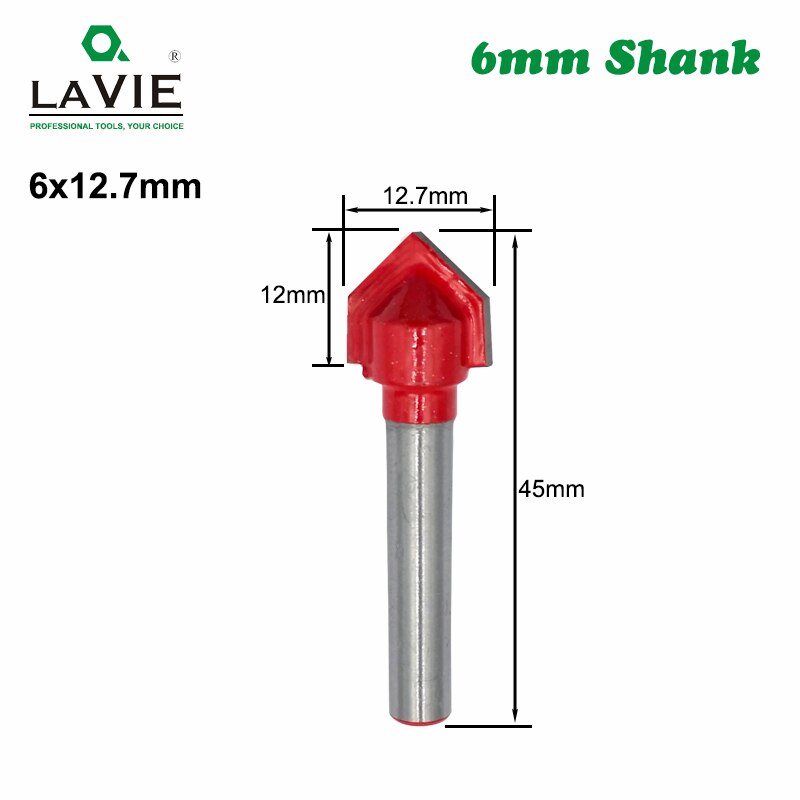 6mm Shank Wood Router Bit Straight T V Flush Trimming Cleaning Round Corner Cove Box Bits Milling Cutter for MC06012