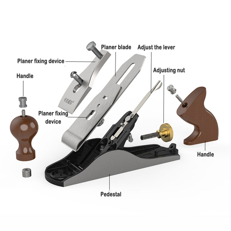 355mm Woodworking Flat Plane Wood Planer Alloy Steel Blade Carpentry Woodcraft Trimming Knife Treat Burrs Hand Tool
