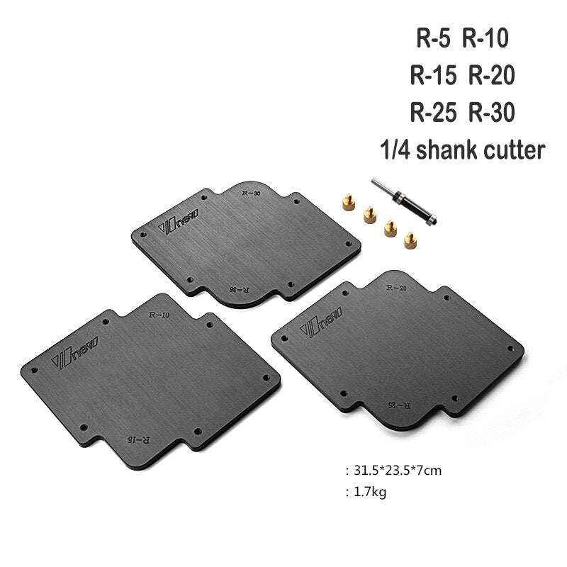 Woodworking Tool 6 in 1 Corner Radius Template Wood Panel Radius Jig Fillet Arc Locator Jig For Trimming Machine Router