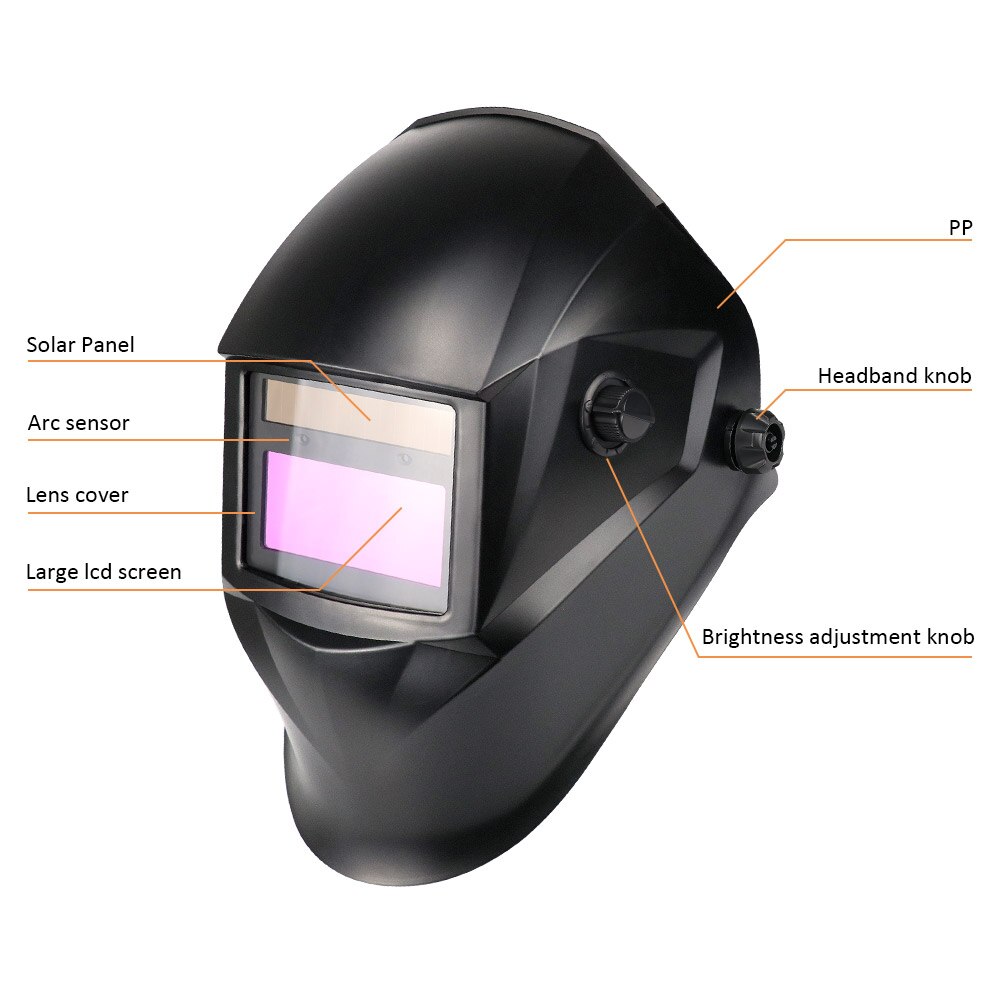 Solar-Schweißmaske, Helm, automatische Verdunkelung, einstellbarer Bereich 4/9–13, MIG, MMA, elektrische Schweißlinse für Schweißmaschine
