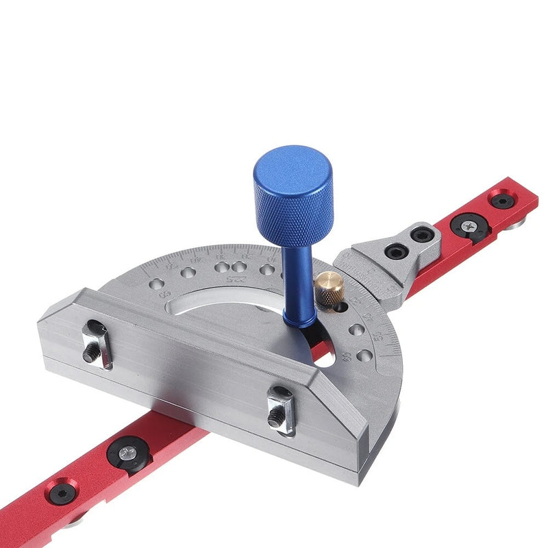 Woodworking Miter Gauge 450mm 0-90 Degree Angle with Aluminum Alloy Fence Stop Sawing Assembly Ruler for Table Saw Router