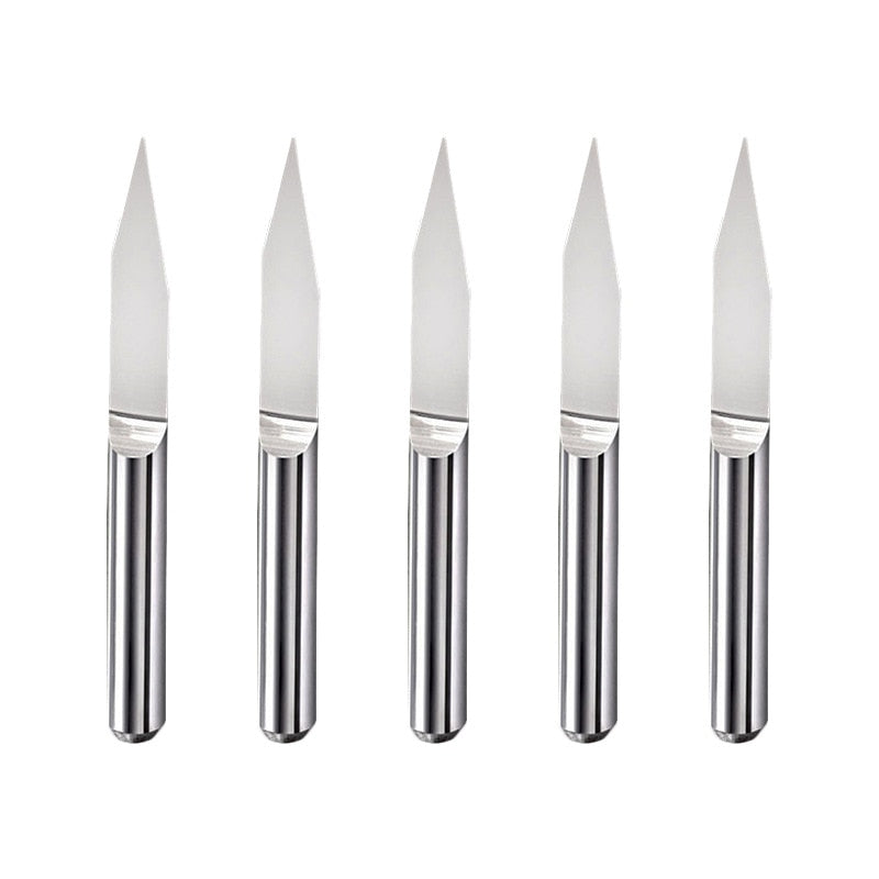 2 Stück CNC 3,175 Bit Fräser Griffdurchmesser 12–15 mm Gravurmaschinenkopfbeschläge für Mahagoni-Acrylholz