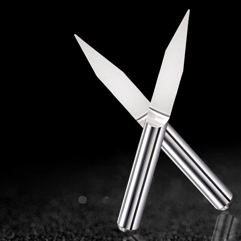 2 Stück CNC 3,175 Bit Fräser Griffdurchmesser 12–15 mm Gravurmaschinenkopfbeschläge für Mahagoni-Acrylholz