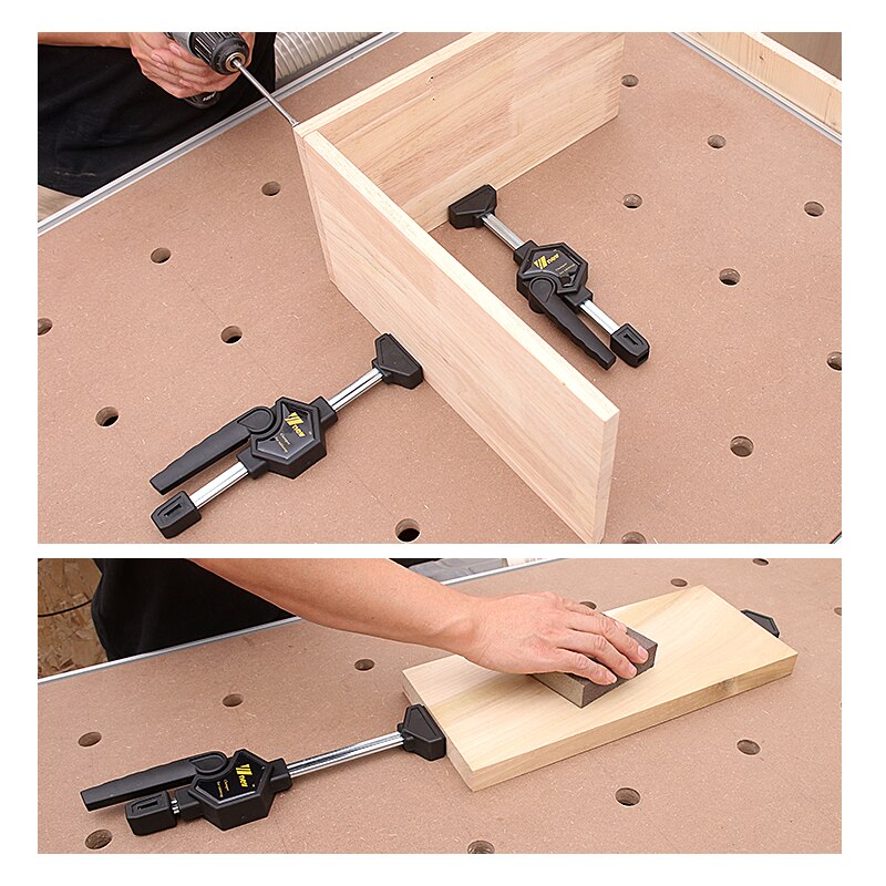 Woodworking Workbench Desktop Clamp Worktable Hole Clamp Wood Working Clamps Working Benches Quick Fixing Clip Tool