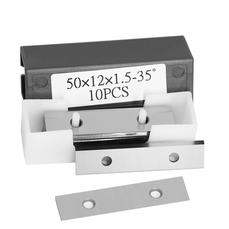 50 x 12 x 1,5 mm Hartmetalleinsätze, Schneidklingen, Farbschaber für Oberflächenrillen, spiralförmige Hobelköpfe, Handschaber – 10 Stück