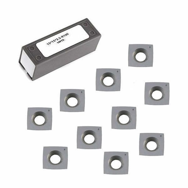 Hartmetalleinsätze mit 15 mm Radius und 4 Zoll für Byrd Shelix-Messerköpfe für Dewalt DW735 DW735X – 10 Stück