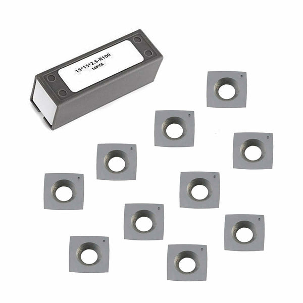 15 mm R100 Hartmetalleinsätze mit 4 Zoll Radius für Byrd Shelix Schneidköpfe – 10er-Pack